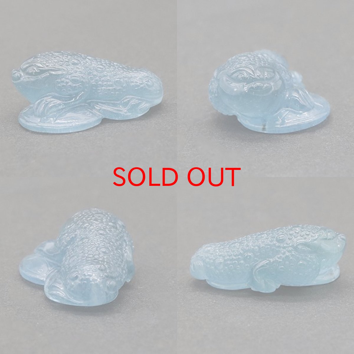 画像2: アクアマリン 蛙 彫り物 約5.4g ブラジル産 【一点もの】証明書付き  天然石 パワーストーン (2)