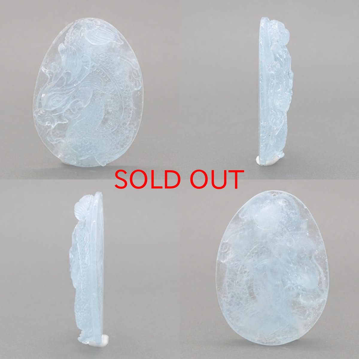 画像2: アクアマリン 龍 彫り物 プレート 約26.2g ブラジル産 【一点もの】証明書付き  2024年 干支 辰年 正月飾り 新年 飾り 辰 竜 龍 たつ 迎春 天然石 パワーストーン (2)