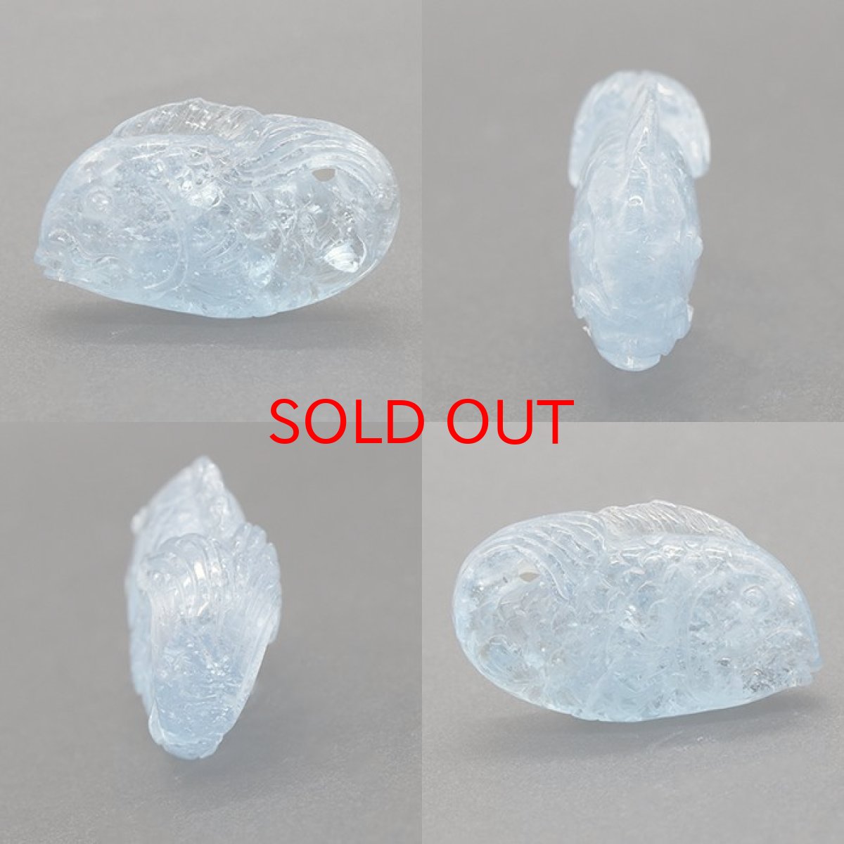 画像2: アクアマリン 魚 彫り物 約7.7g ブラジル産 【一点もの】証明書付き  天然石 パワーストーン (2)