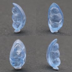 画像2: 【石の日SALE 14%OFF】 アクアマリン 豆 彫り物 約0.8g ブラジル産 【一点もの】証明書付き  天然石 パワーストーン (2)