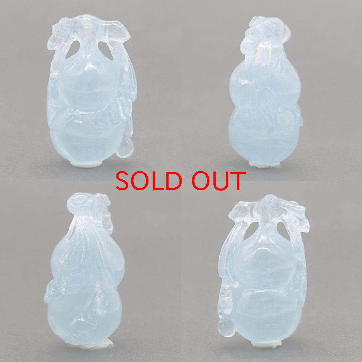 画像2: 【大決算セール 30%OFF】 アクアマリン 瓢箪 彫り物 約13.1g ブラジル産 【一点もの】証明書付き  天然石 パワーストーン (2)