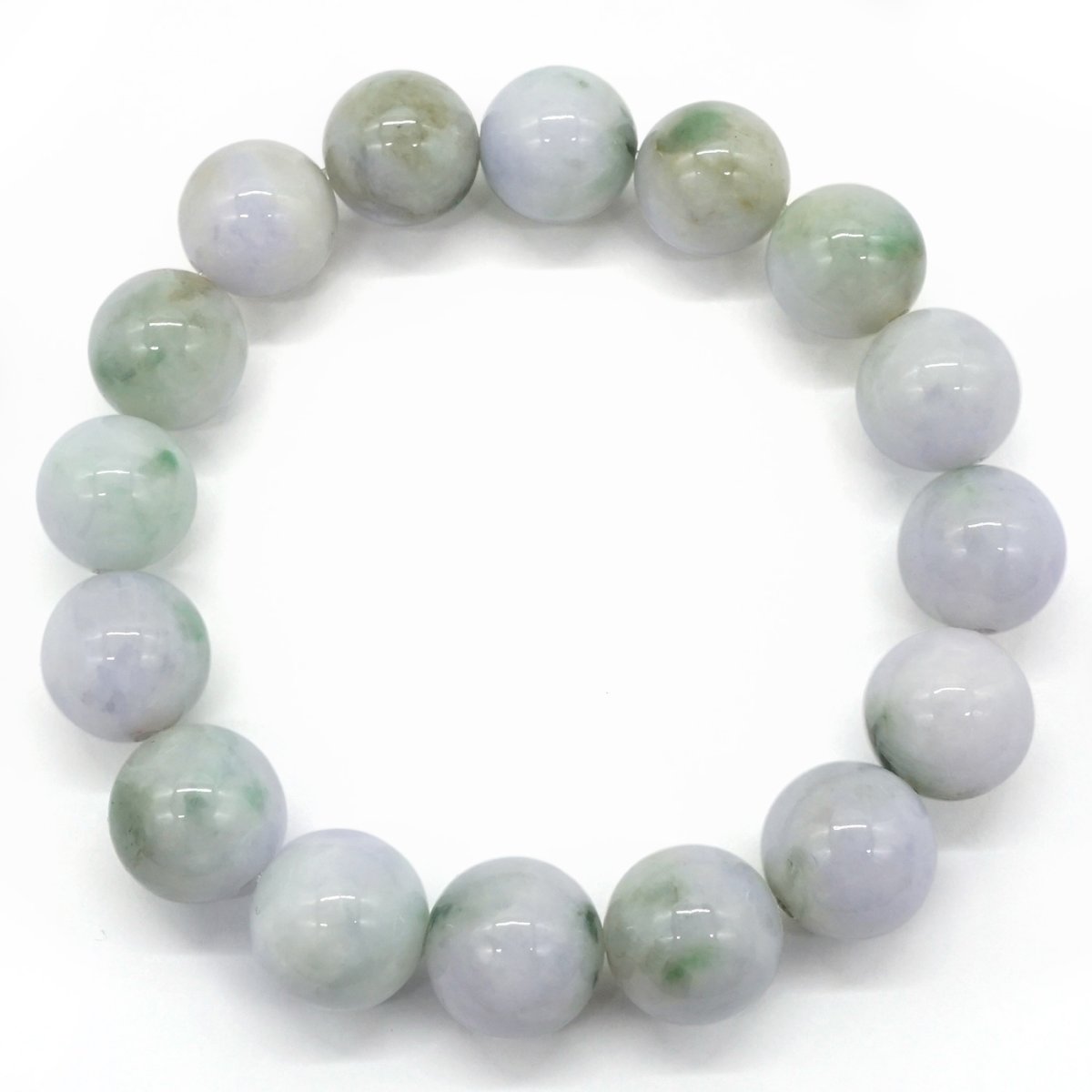画像4: ミャンマー翡翠 ブレスレット 13.5mm ラベンダーミックス ミャンマー産 【一点物】ひすい 天然石 パワーストーン カラーストーン (4)