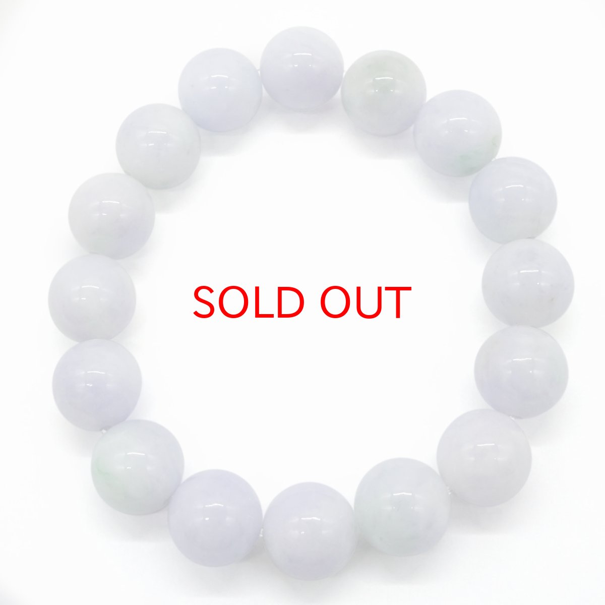 画像4: ミャンマー翡翠 ブレスレット 13.5mm ラベンダー ミャンマー産 【一点物】ひすい 天然石 パワーストーン カラーストーン (4)