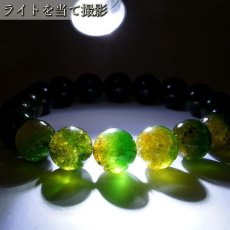 画像4: バイカラートルマリン ブレスレット 11.5mm ブラジル産 【 一点物 】 Bicolor Tourmaline トルマリン 10月誕生石 電気石 グリーン イエロー 天然石 パワーストーン カラーストーン (4)