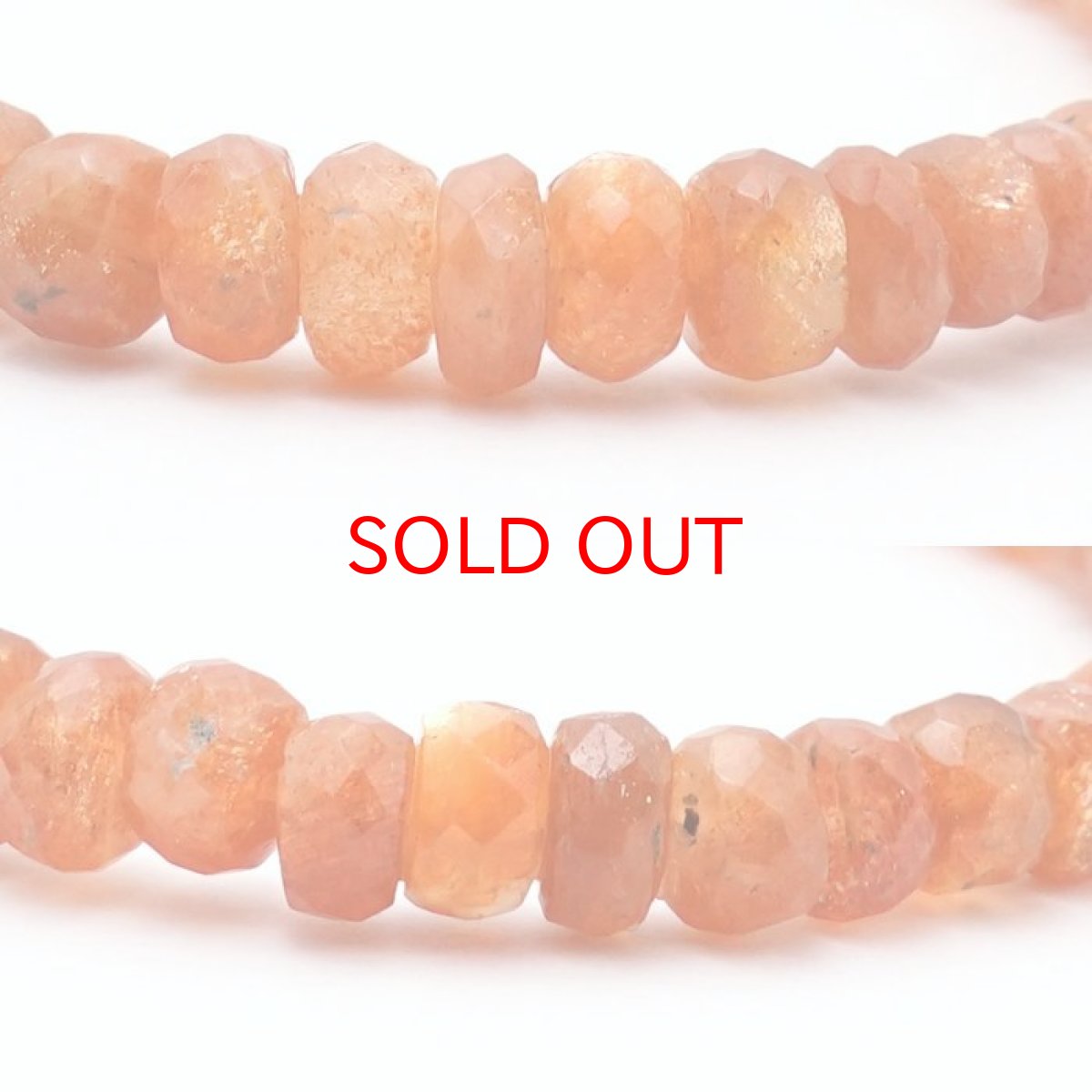 画像2: サンストーン ブレスレット タイヤカット 3×6mm インド産 【 一点物 】Sunstone 天然石 パワーストーン カラーストーン (2)
