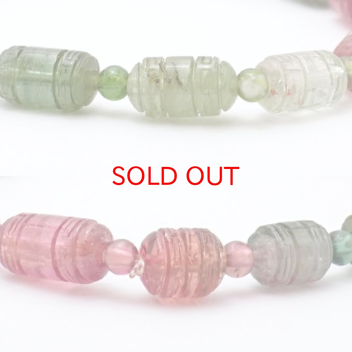 画像2: マルチトルマリン マニグルマ ブレスレット  5×10mm ブラジル産 【 一点物 】Multi tourmaline 天然石 パワーストーン カラーストーン (2)