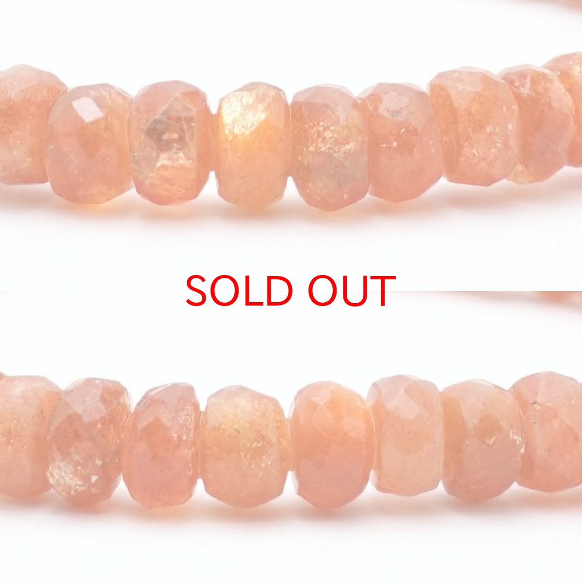 画像2: サンストーン ブレスレット タイヤカット 4×6mm インド産 【 一点物 】Sunstone 天然石 パワーストーン カラーストーン (2)