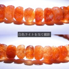 画像3: サンストーン ブレスレット タイヤカット 4×6mm インド産 【 一点物 】Sunstone 天然石 パワーストーン カラーストーン (3)