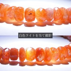 画像3: サンストーン ブレスレット タイヤカット 3×6mm インド産 【 一点物 】Sunstone 天然石 パワーストーン カラーストーン (3)