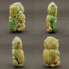 画像2: ミャンマー翡翠 如意 彫り物 【 一点もの 】 ひすい 翡翠 jade お守り 天然石 パワーストーン (2)