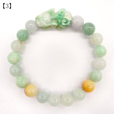 画像8: 【 一点物 】 本翡翠 ヒキュウ ブレスレット 10mm ミャンマー産 Jade Jadeite ひすい ひきゅう 貔貅 天然石 パワーストーン カラーストーン (8)