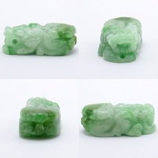 画像2: 【一点もの】 本翡翠 ヒキュウ 彫り物 ミャンマー産 ダークグリーン Jade Jadeite  ひすい ヒスイ 貔貅 ひきゅう 手彫り カラーストーン 天然石 (2)