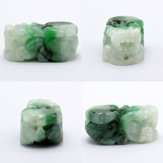 画像2: 【一点もの】 ダークグリーン本翡翠 ヒキュウ 彫り物 ミャンマー産 Jade Jadeite  ひすい ヒスイ 貔貅 ひきゅう 手彫り カラーストーン 天然石 (2)