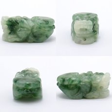 画像2: 【一点もの】 本翡翠 ヒキュウ 彫り物 ミャンマー産 Jade Jadeite  ひすい ヒスイ 貔貅 ひきゅう 手彫り カラーストーン 天然石 (2)