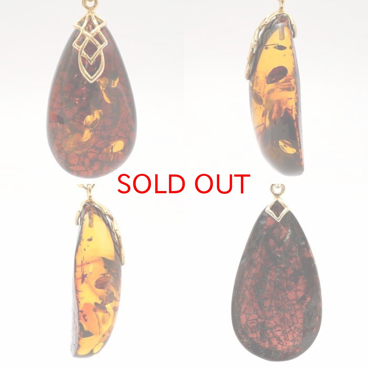 画像2: 天然アンバー ペンダントトップ SV925 バルト海産 グリッター入り 【一点物】 琥珀 Amber アンバー 天然石 パワーストーン カラーストーン (2)