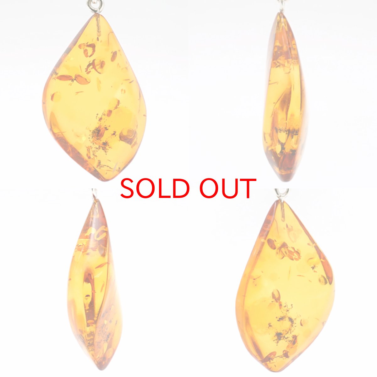 画像2: 【20%OFFセール】 天然アンバー ペンダントトップ SV925 バルト海産 グリッター入り 【一点物】 琥珀 Amber アンバー 天然石 パワーストーン カラーストーン (2)