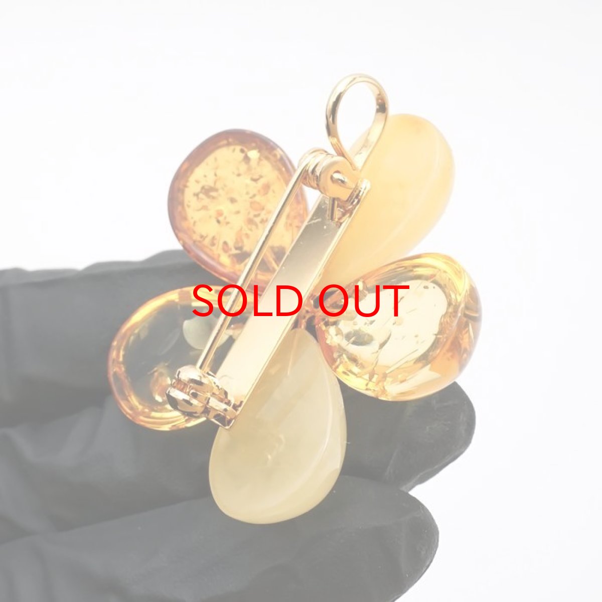 画像3: ミックスカラーアンバー ブローチ バルト海産 【一点物】 琥珀 Amber アンバー ペンダントトップ 天然石 パワーストーン カラーストーン (3)