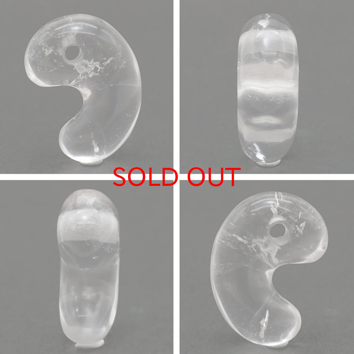 画像2: ゼッカデソーザ水晶 勾玉 30mm ブラジル産 【一点もの】稀少石 浄化 天然石 パワーストーン (2)
