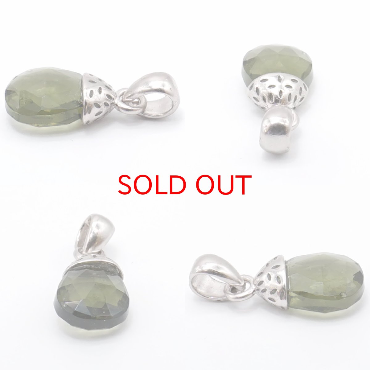 画像2: モルダバイト SV925 ペンダントトップ ドロップ チェコ産 moldavite 天然ガラス 隕石 モルダヴ石 天然石 パワーストーン カラーストーン (2)