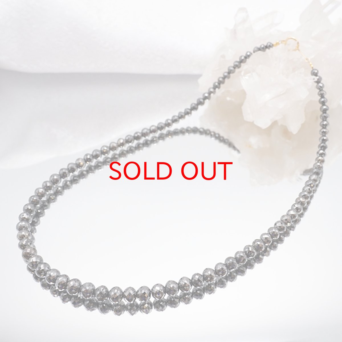 画像2: 【一点物】 ブラックダイヤモンドネックレス K18NC 101ct ミラーカット 黒金剛石 Black Diamond  黒色 アフリカ産 ネックレス necklace 天然石 パワーストーン 101カラット【送料無料】 (2)