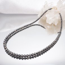 画像2: 【一点物】 ブラックダイヤモンドネックレス K18NC 101ct ミラーカット 黒金剛石 Black Diamond  黒色 アフリカ産 ネックレス necklace 天然石 パワーストーン 101カラット【送料無料】 (2)