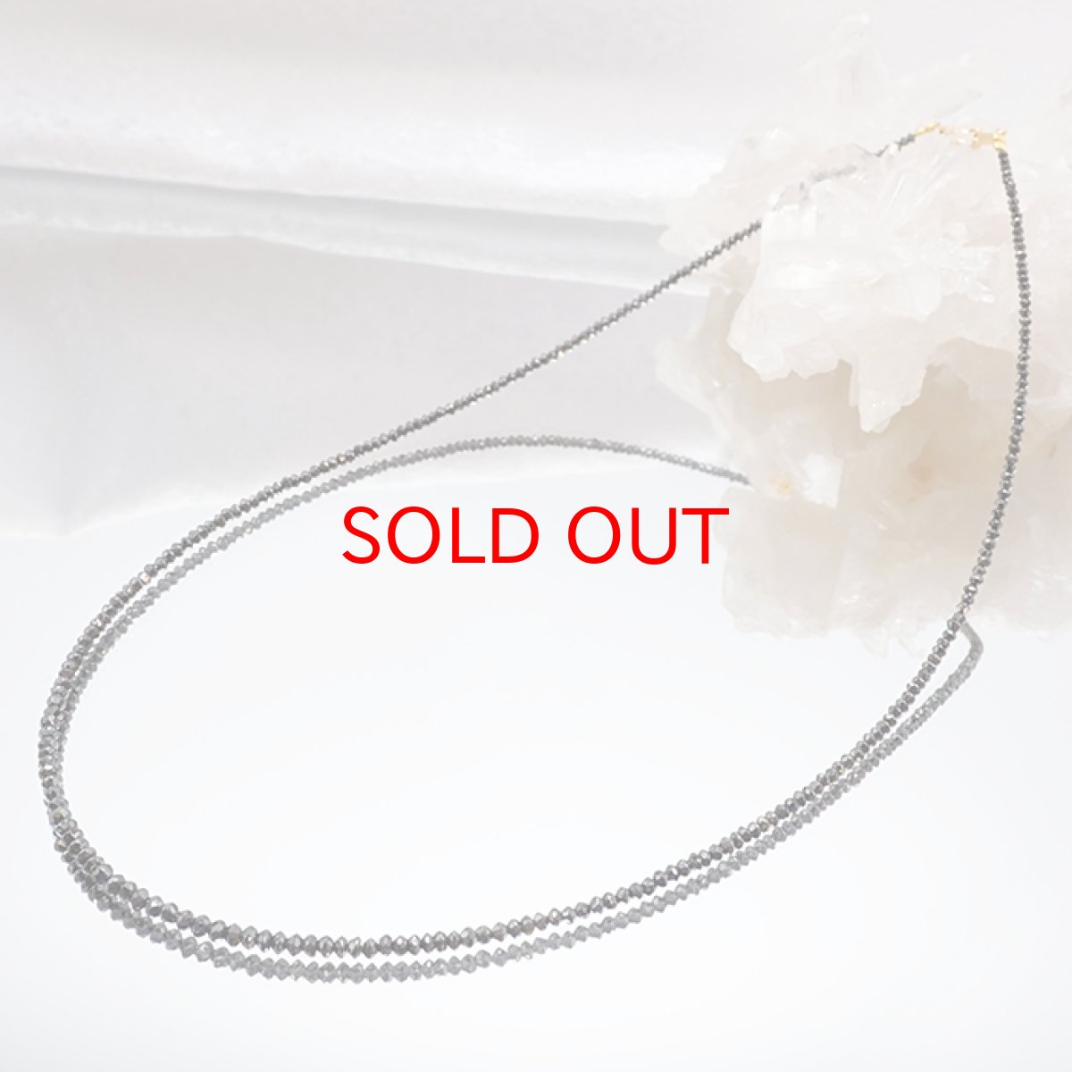 画像2: 【一点物】 ブラックダイヤモンドネックレス K18NC 15.9ct 約2mmカット 黒金剛石 Black Diamond  黒色 アフリカ産 ネックレス necklace 天然石 パワーストーン (2)