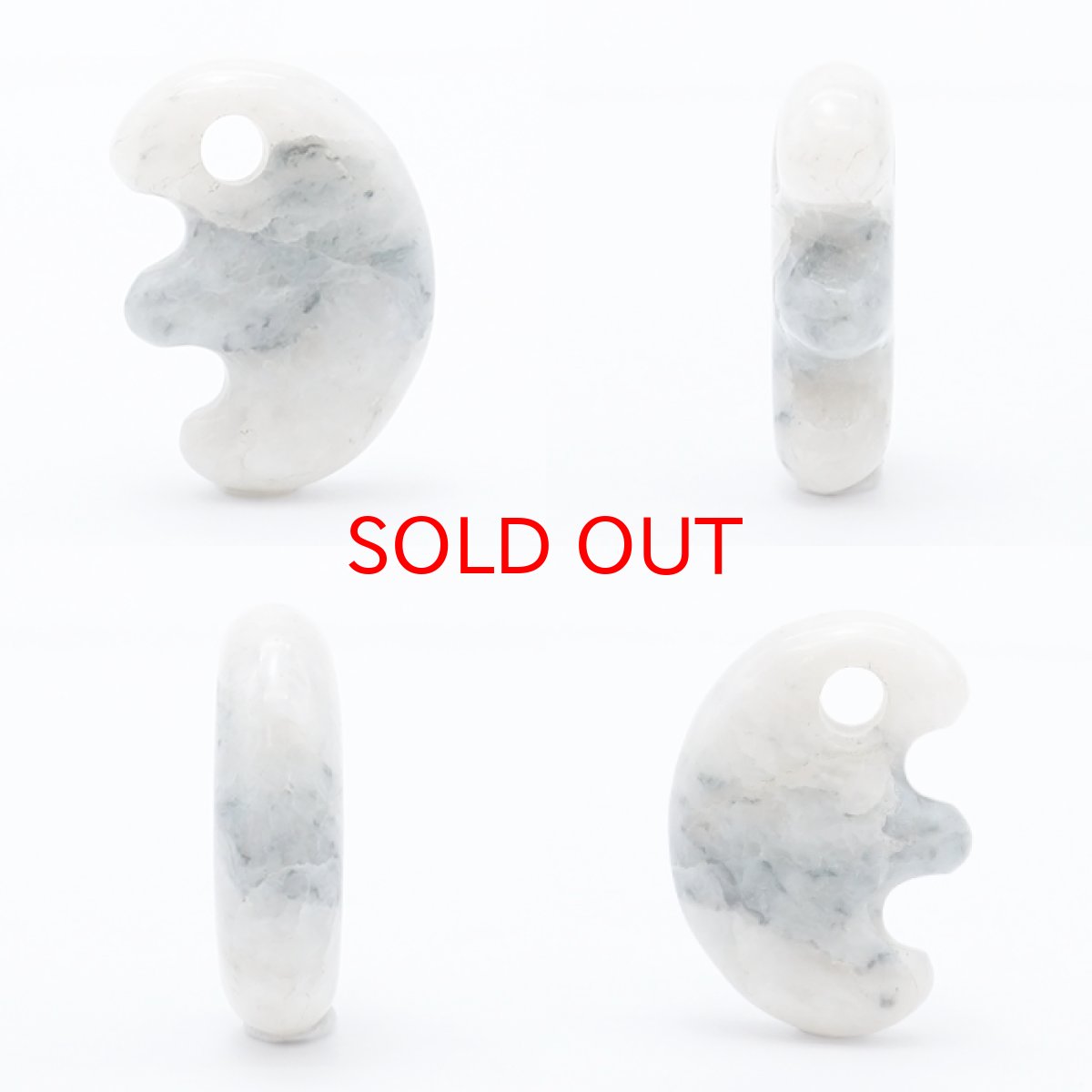 画像2: 糸魚川翡翠 グレー 約20mm 勾玉 獣型 新潟県産 日本銘石 希少 国石 5月誕生石 糸魚川ひすい 天然石 パワーストーン カラーストーン (2)