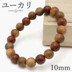 画像1: ユーカリ 10mm ブレスレット オーストラリア産 Eucalyptus ユーカリプタス パワーズウッド 天然木 (1)