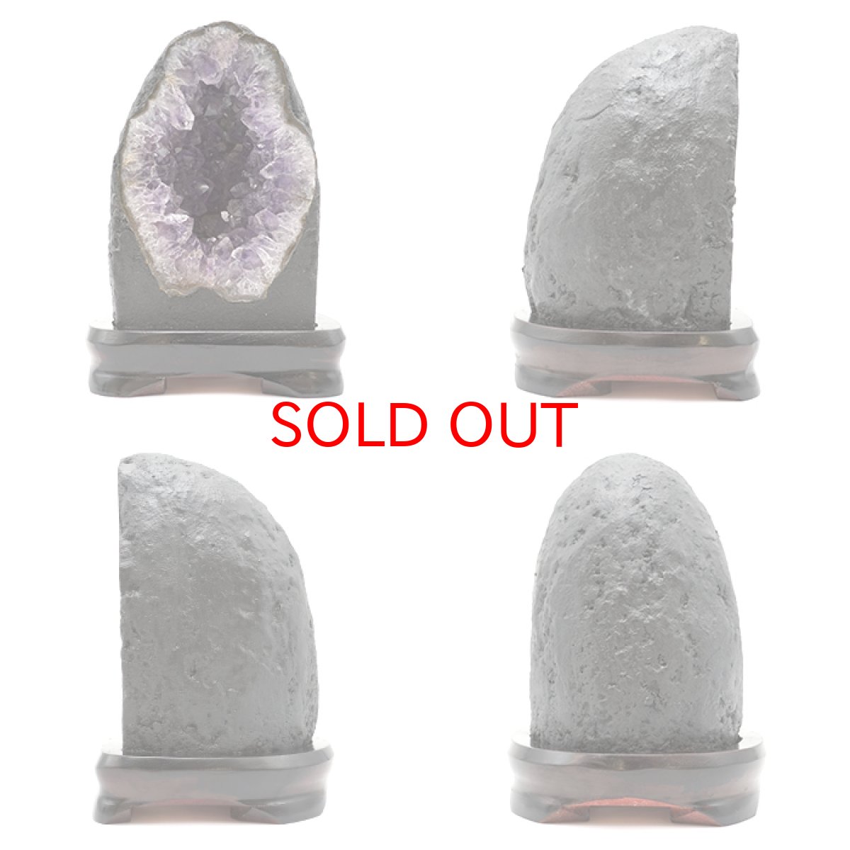 画像2: アメジスト原石 木製 台座付き 約2.76kg ブラジル産 【 一点物 】 アメジスト 原石 2月誕生石 (2)