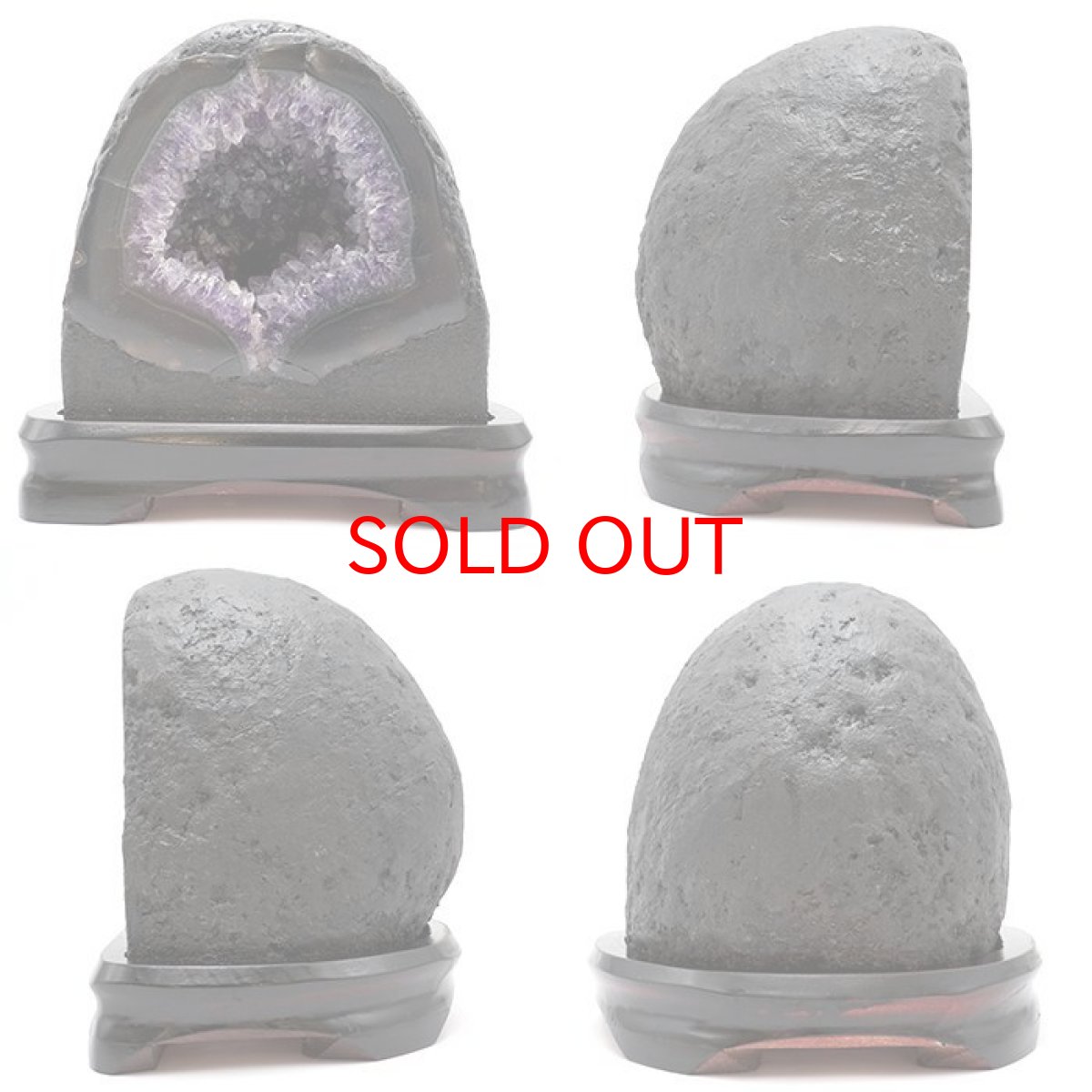 画像2: アメジスト原石  木製 台座付き 約2.84kg ブラジル産 【 一点物 】 アメジスト 原石  2月誕生石 クラスター 天然石 パワーストーン 紫 パープル 紫水晶 amethyst 風水 置物 (2)