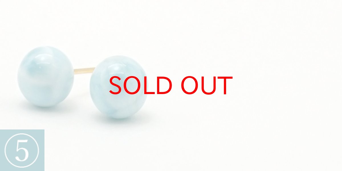 画像3: ラリマー K18 ピアス ドミニカ共和国産 【一点もの】 ゴールド 日本製 突刺し お守り 浄化 天然石 パワーストーン カラーストーン (3)