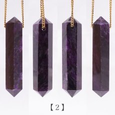 画像3: スギライト Aランク ダブルポイント ハンドカット(貫通穴) 南アフリカ産 Sugilite 日本製 【 一点もの 】 ヒーリングストーン 杉石 職人 手作業 六角柱 天然石 パワーストーン (3)