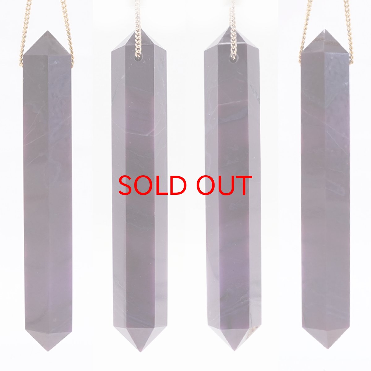 画像2: スギライト AAランク ダブルポイント ハンドカット(貫通穴) 南アフリカ産 Sugilite 日本製 【 一点もの 】 ヒーリングストーン 杉石 職人 手作業 六角柱 天然石 パワーストーン (2)