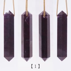 画像2: スギライト Aランク ダブルポイント ハンドカット(貫通穴) 南アフリカ産 Sugilite 日本製 【 一点もの 】 ヒーリングストーン 杉石 職人 手作業 六角柱 天然石 パワーストーン (2)