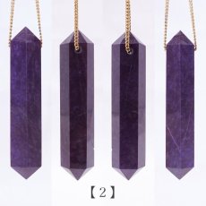 画像3: スギライト Aランク ダブルポイント ハンドカット(貫通穴) 南アフリカ産 Sugilite 日本製 【 一点もの 】 ヒーリングストーン 杉石 職人 手作業 六角柱 天然石 パワーストーン (3)