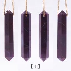 画像2: スギライト Aランク ダブルポイント ハンドカット(貫通穴) 南アフリカ産 Sugilite 日本製 【 一点もの 】 ヒーリングストーン 杉石 職人 手作業 六角柱 天然石 パワーストーン (2)