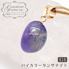 画像1: バイカラータンザナイト K18 ペンダントトップ タンザニア産 一点物 Tanzanite 12月 誕生石 日本製 天然石 パワーストーン カラーストーン (1)