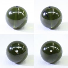 画像2: モルダバイト 約12mm バラ石 ビーズ チェコ産 【一点物】 Moldavite 天然ガラス モルダヴ石 隕石 パワーストーン カラーストーン (2)