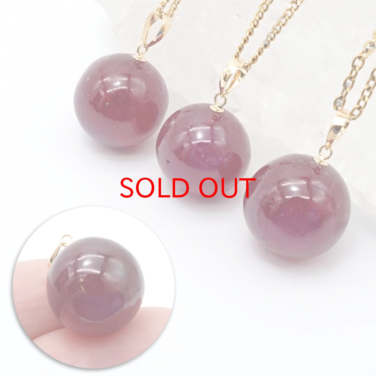 画像4: ルビー 13mm ペンダントトップ K18 ミャンマー産 突き刺し型 Ruby 7月誕生石 丸玉 ゴールド 日本製 自社製 天然石 パワーストーン (4)