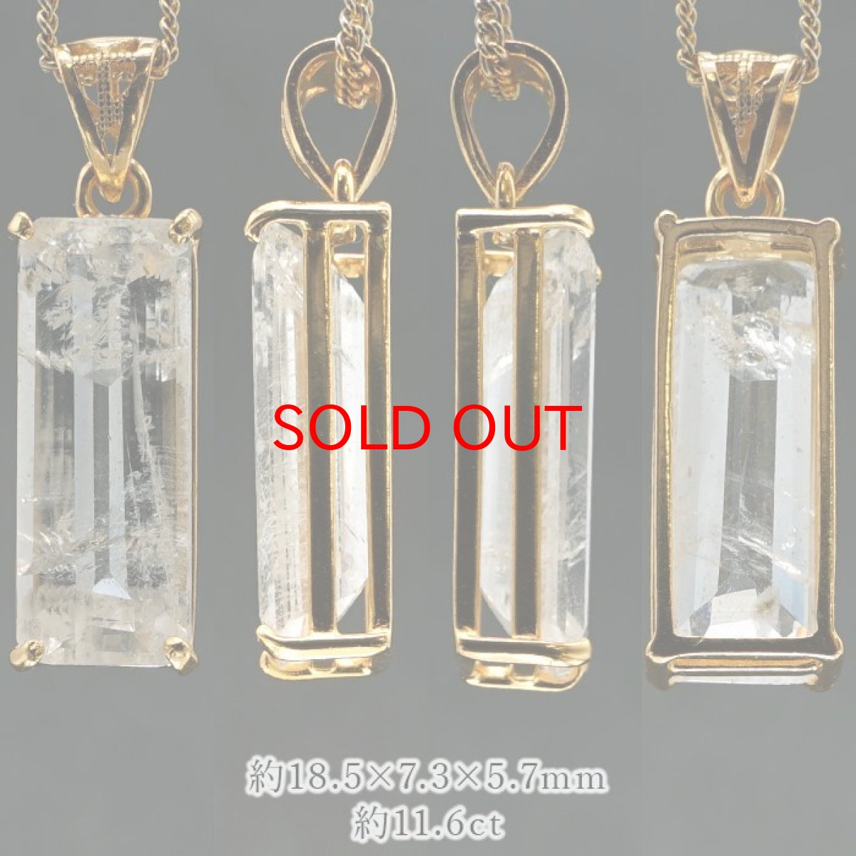 画像2: フェナカイト 11.6ct ペンダントトップ ロシア産 SV925 長方形 【 一点もの 】 Phenakite 日本製 希少石 フェナス石 ネックレス パワーストーン 浄化 (2)