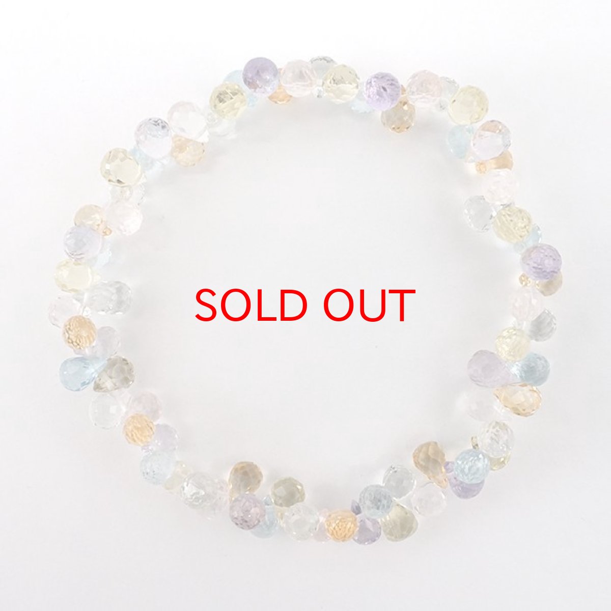 画像3: ミックスストーン ドロップカット ブレスレット マルチカラー ローズクォーツ アメジスト シトリン グリーン レモンクォーツ ブルートパーズ 天然石 パワーストーン カラーストーン (3)