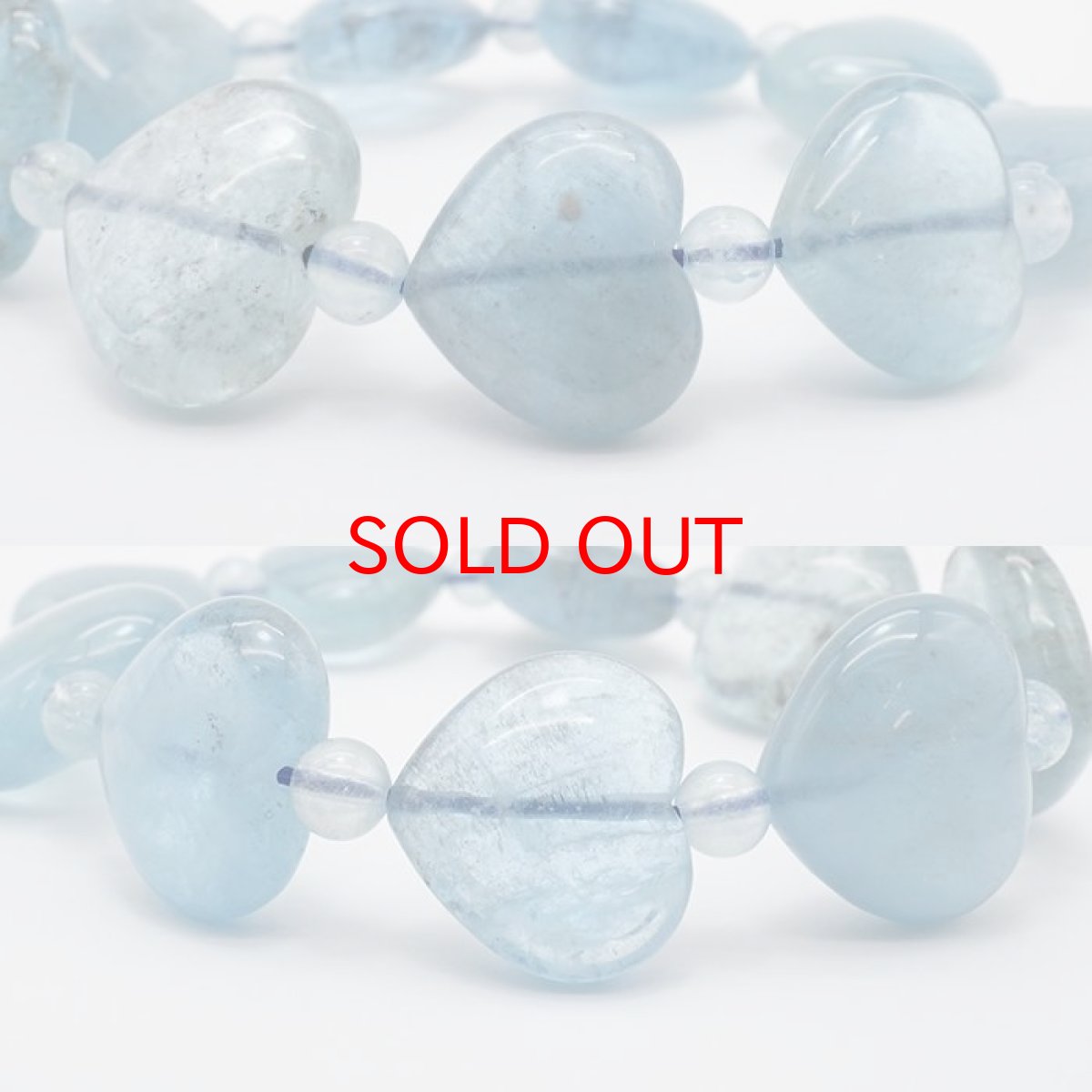 画像2: アクアマリン ブレスレット ハート ブラジル産 【 一点物 】 Aquamarine 緑柱石 藍柱石 藍玉 水色 浄化 お守り 天然石 パワーストーン カラーストーン (2)