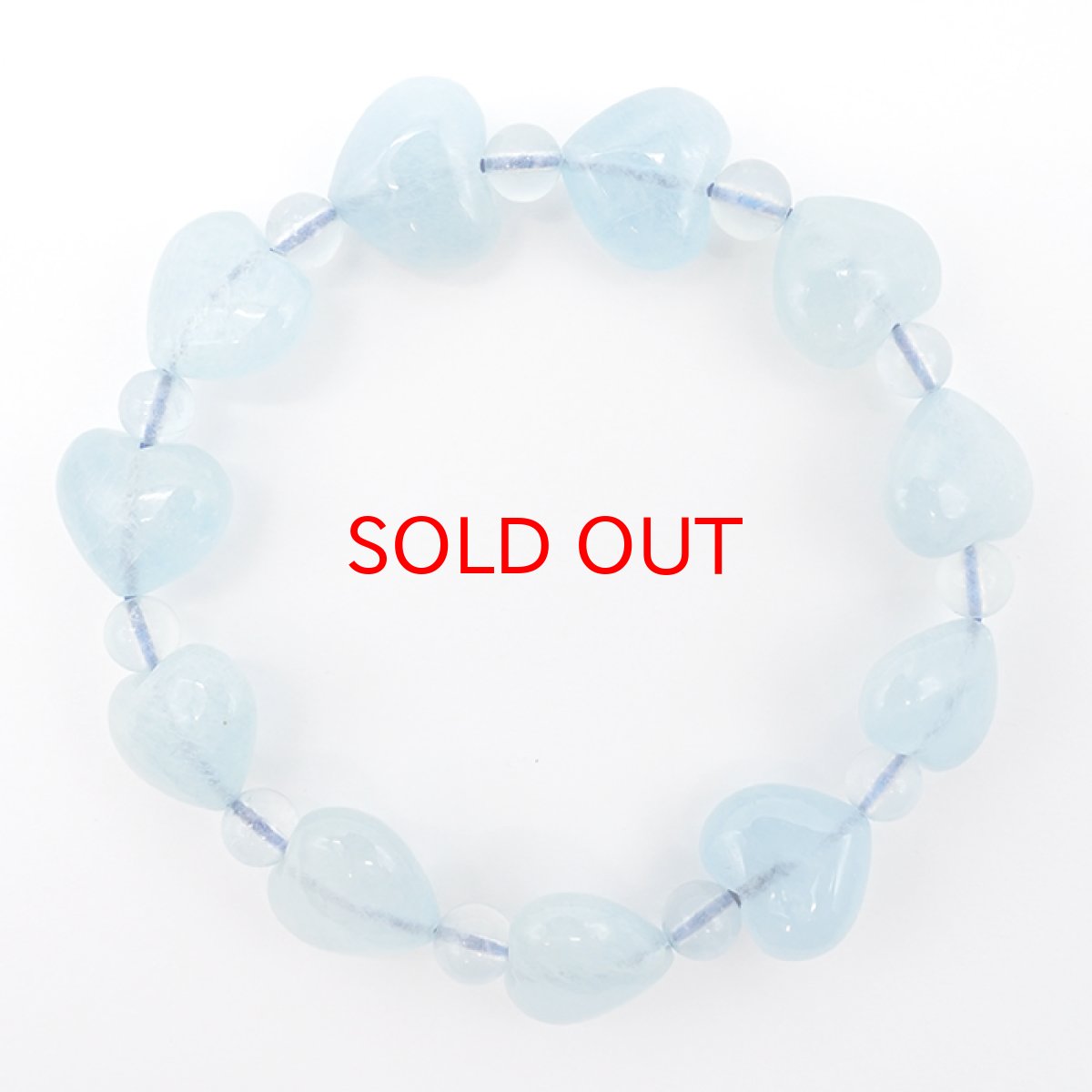 画像3: アクアマリン ブレスレット ハート ブラジル産 【 一点物 】 Aquamarine 緑柱石 藍柱石 藍玉 水色 浄化 お守り 天然石 パワーストーン カラーストーン (3)