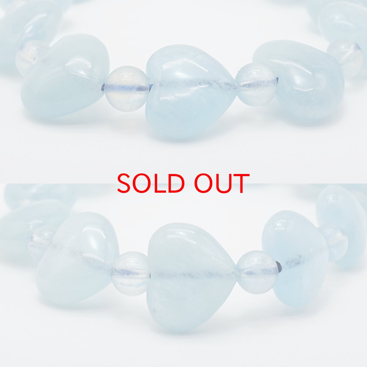 画像2: アクアマリン ブレスレット ハート ブラジル産 【 一点物 】 Aquamarine 緑柱石 藍柱石 藍玉 水色 浄化 お守り 天然石 パワーストーン カラーストーン (2)