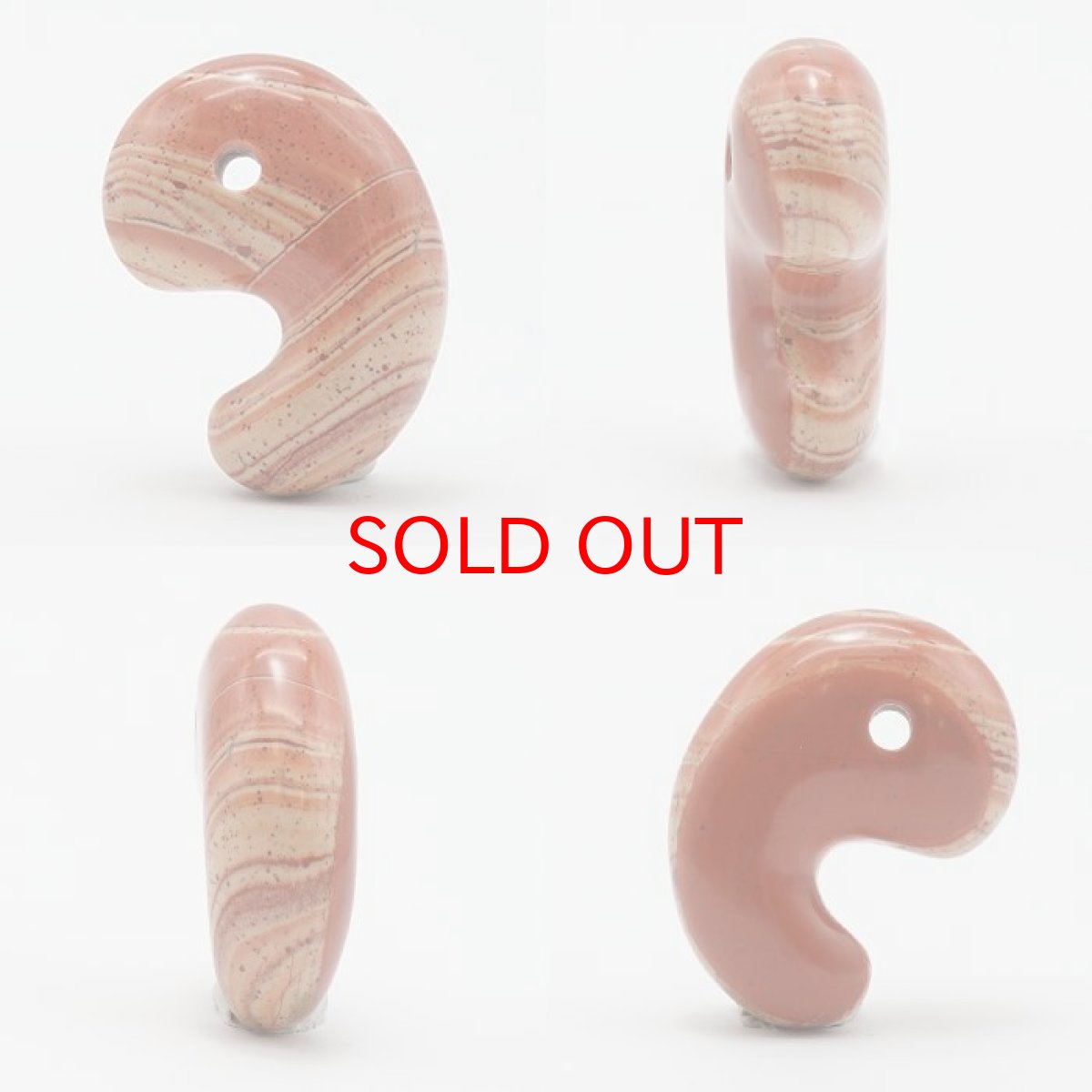 画像2: 【一点】佐渡赤玉石 赤 勾玉 30mm 新潟県産 日本銘石 ペンダントトップ パワーストーン 天然石 カラーストーン (2)