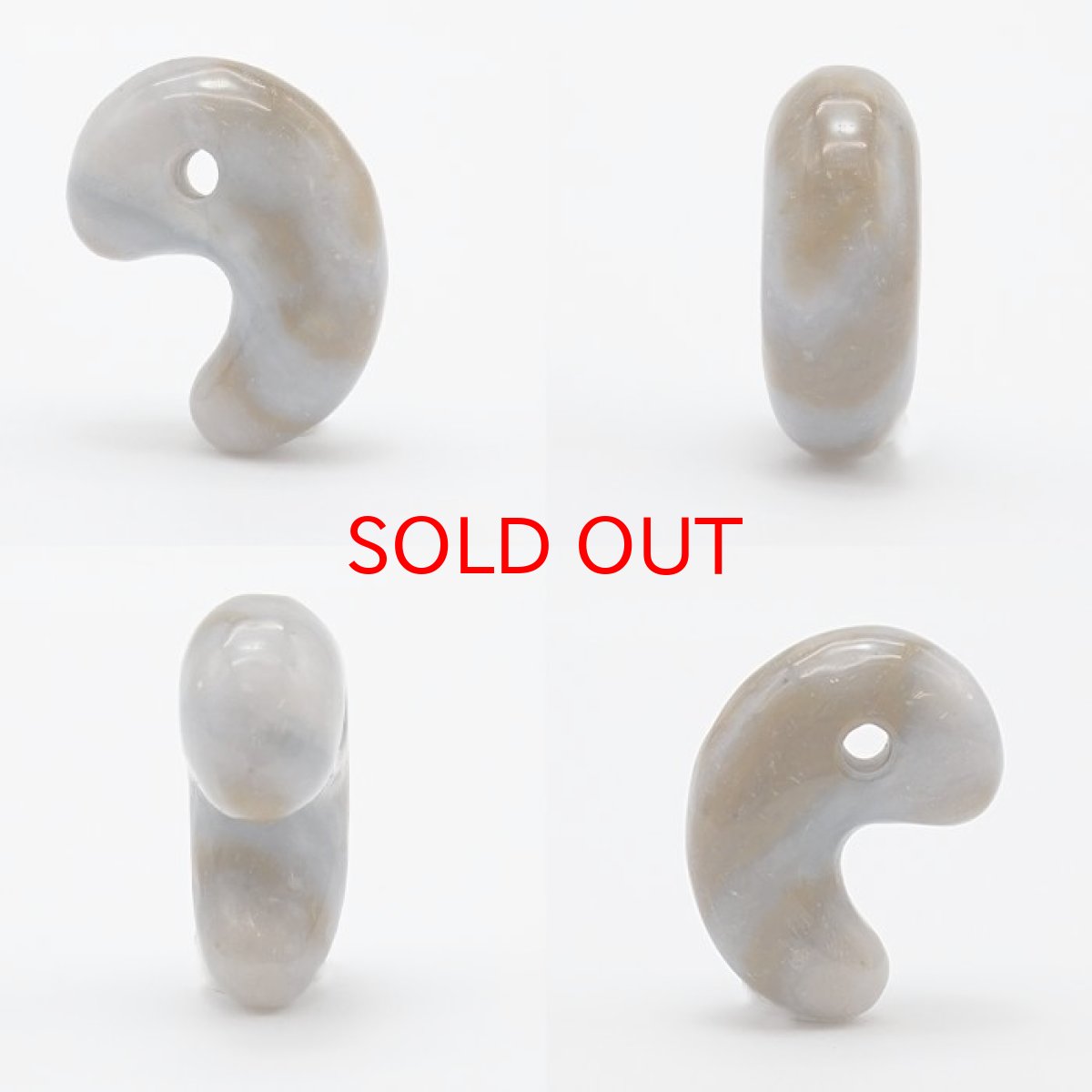 画像2: 【 一点もの 】山形メノウ 勾玉 25mm 日本銘石 国石 山形県産 日本製 自社製 Yamagata Agate magatama 瑪瑙 めのう  天然石 パワーストーン カラーストーン (2)