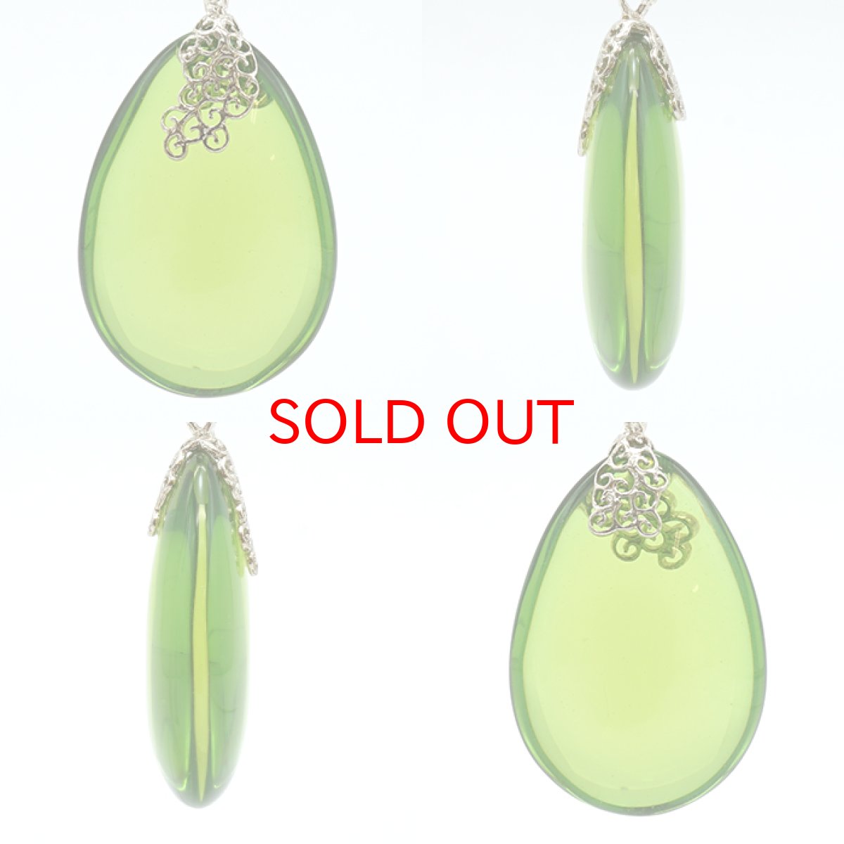 画像2: グリーンアンバー ペンダントトップ リトアニア産 【一点物】シルバー 琥珀 Amber アンバー 天然石 パワーストーン カラーストーン (2)