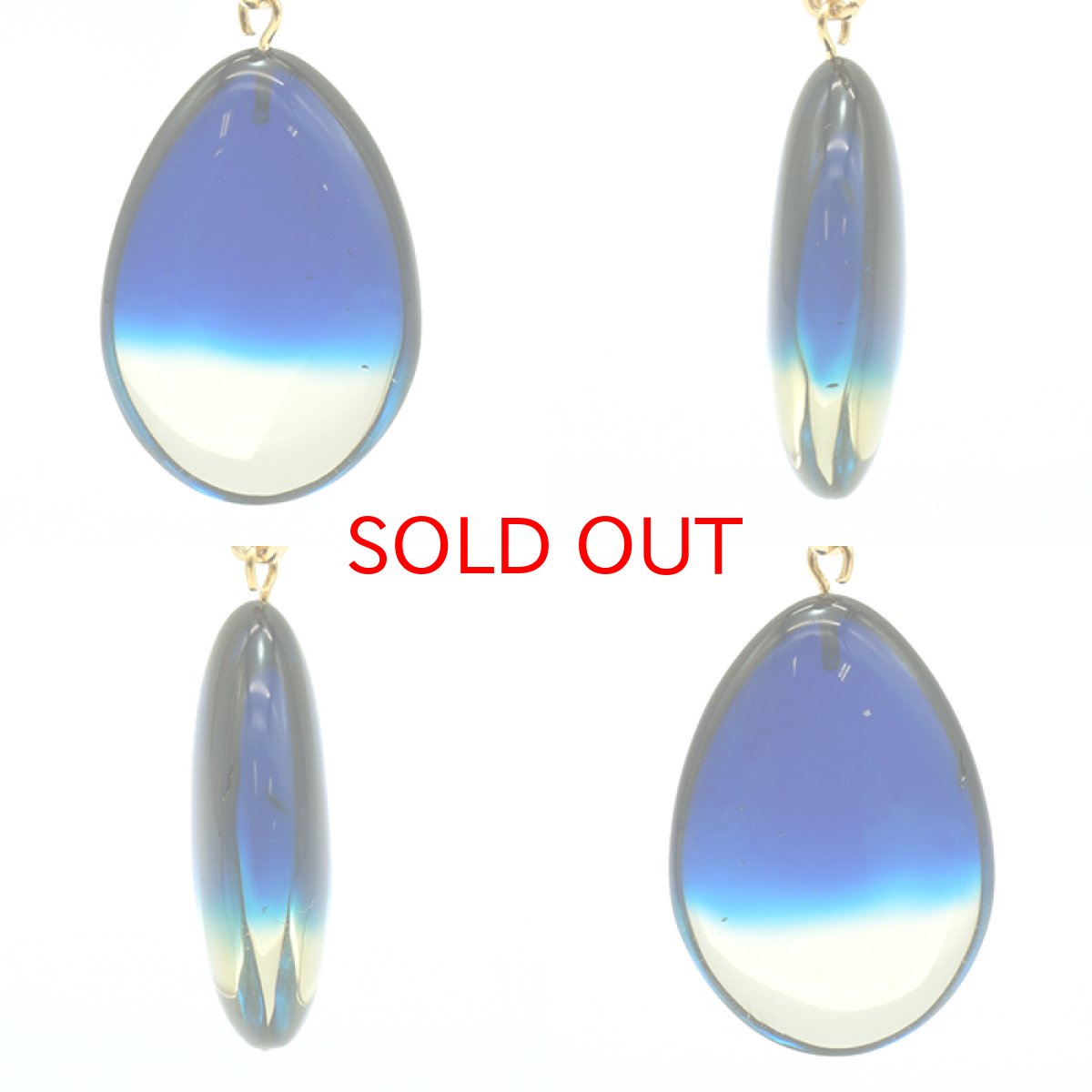 画像2: サファイアブルーアンバー ペンダントトップ リトアニア産 ゴールド 琥珀 Amber アンバー 天然石 パワーストーン カラーストーン (2)