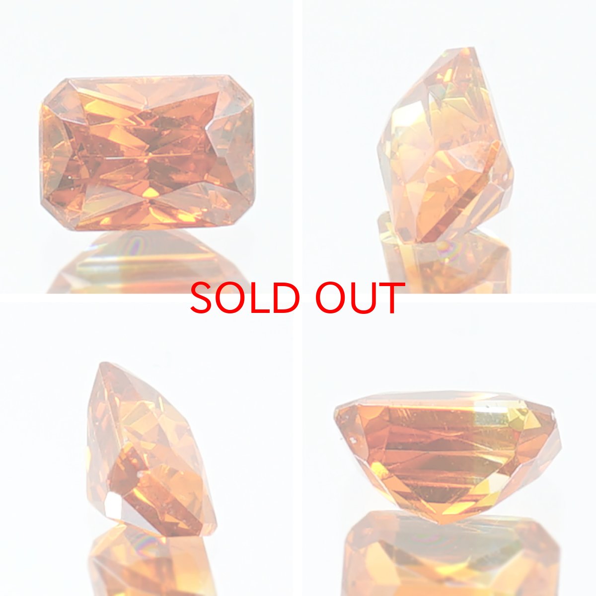 画像2: スファレライト バイカラー 0.55ct ルース 長方形カット スペイン産 【一点もの】 Sphalerite 天然石 パワーストーン カラーストーン (2)