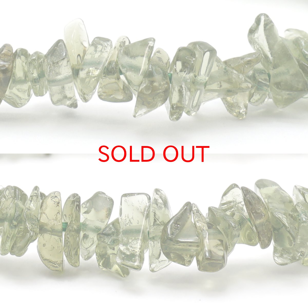 画像2: モルダバイト さざれ ブレスレット チェコ産 【一点もの】 Moldavite 天然ガラス モルダヴ石 パワーストーン カラーストーン (2)